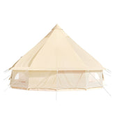 13FT Outdoor Glamping Yurt Teepee Canvas Camping Bell Family Waterproof Tent W/ Stove Jack (SAK92361) - Trailmark Outdoors