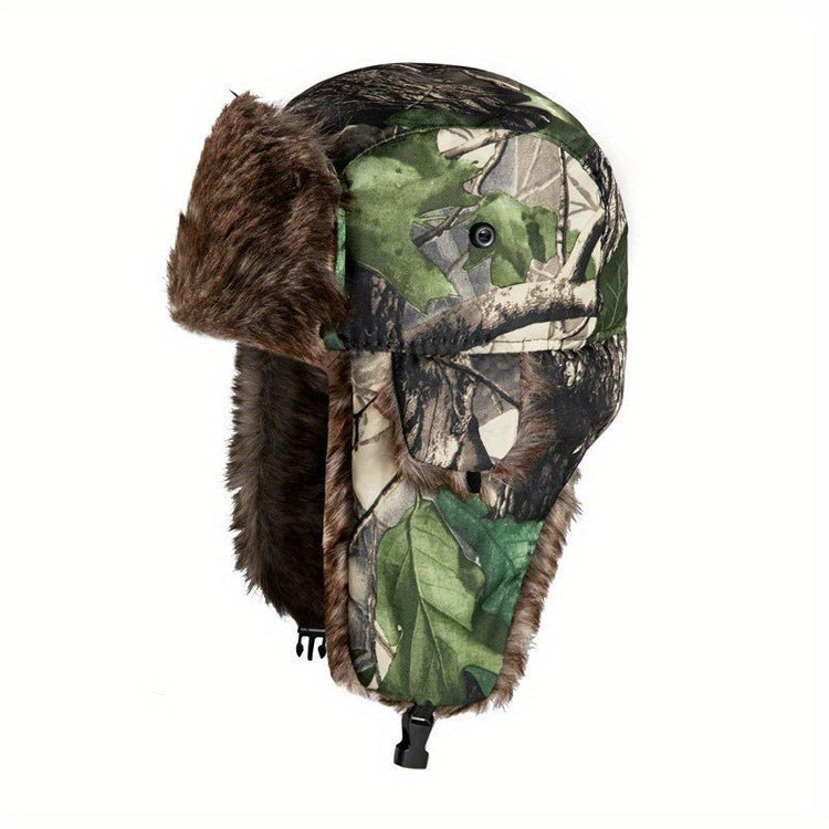 1pc Camouflage Fleece Thermal Hat With Ear Protection - Trailmark Outdoors