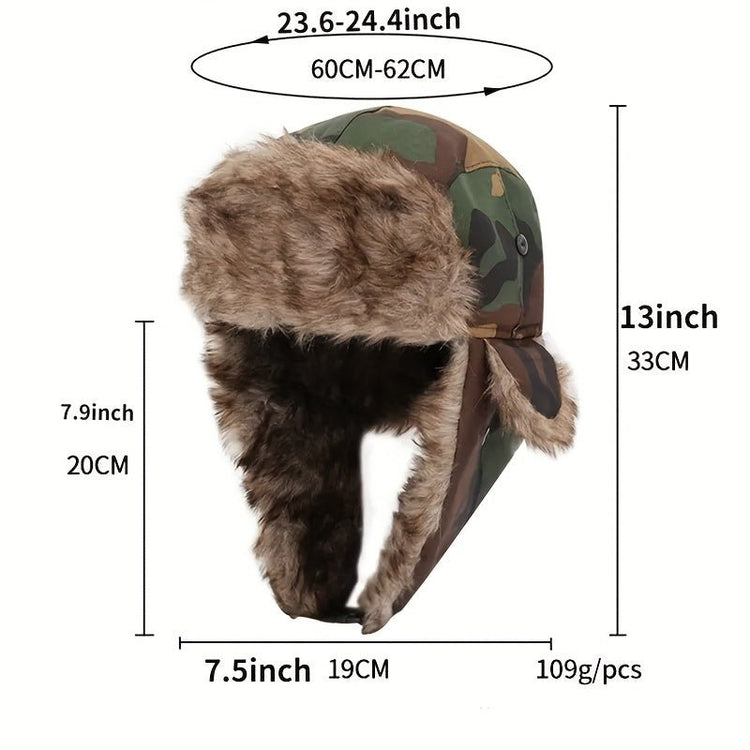 1pc Camouflage Fleece Thermal Hat With Ear Protection - Trailmark Outdoors