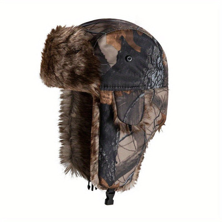 1pc Camouflage Fleece Thermal Hat With Ear Protection - Trailmark Outdoors