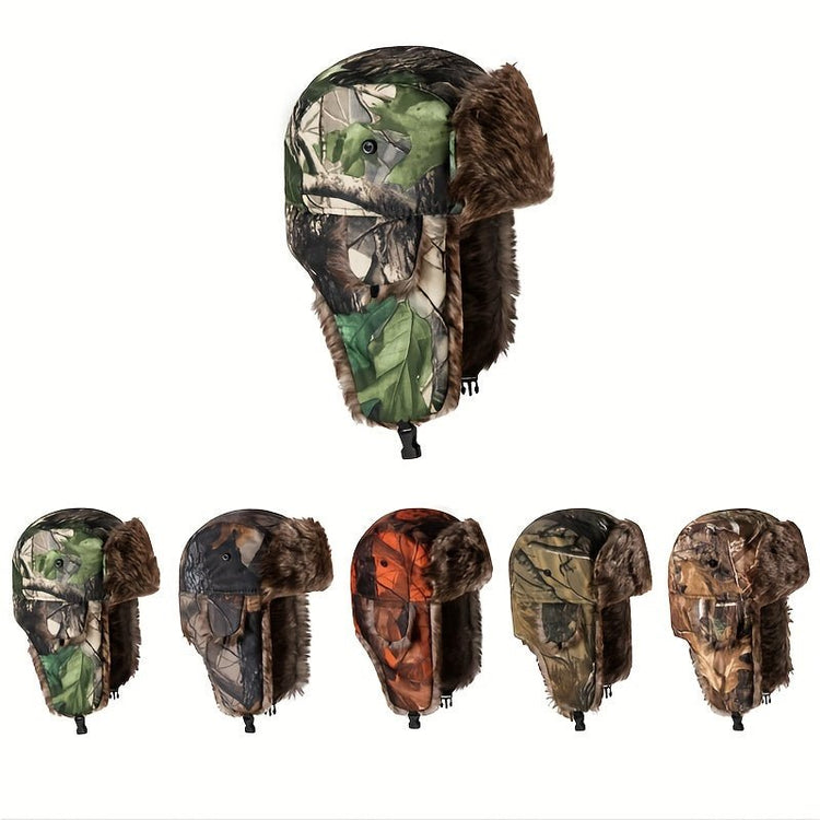 1pc Camouflage Fleece Thermal Hat With Ear Protection - Trailmark Outdoors