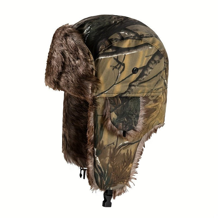 1pc Camouflage Fleece Thermal Hat With Ear Protection - Trailmark Outdoors
