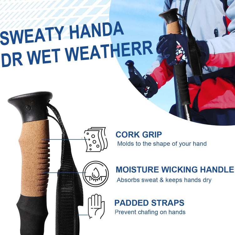 2pcs Durable Telescopic Multifunctional Aluminum Trekking... - Trailmark Outdoors