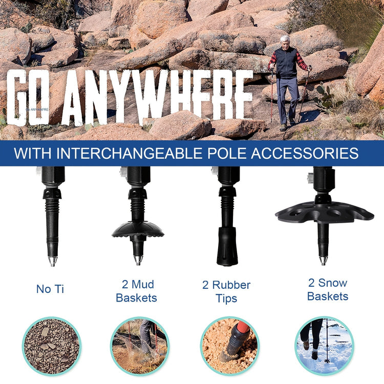 2pcs Durable Telescopic Multifunctional Aluminum Trekking... - Trailmark Outdoors