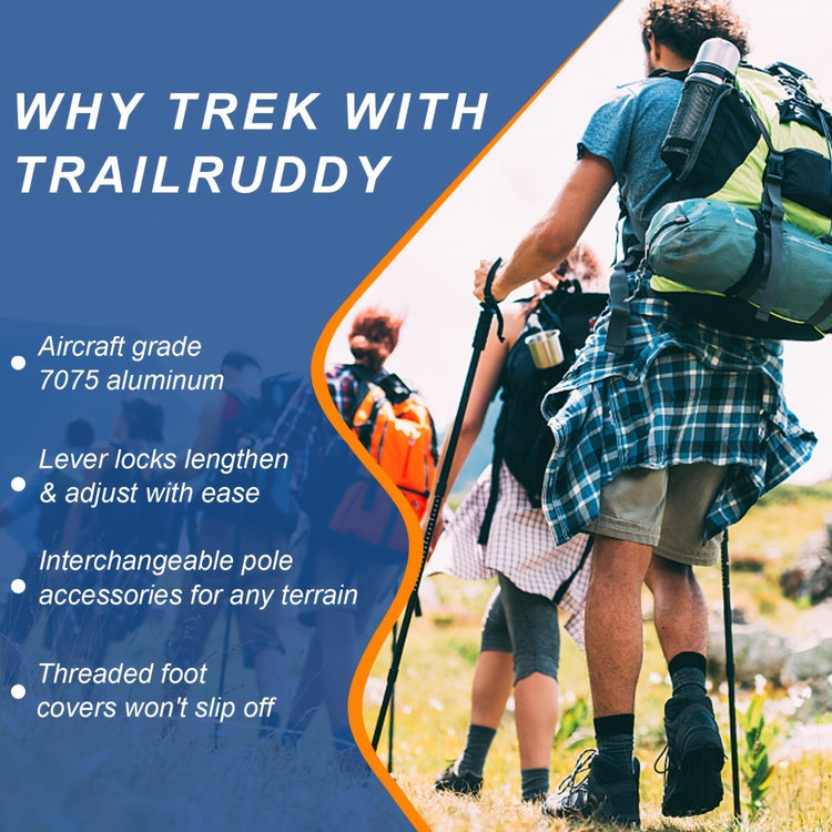 2pcs Durable Telescopic Multifunctional Aluminum Trekking... - Trailmark Outdoors