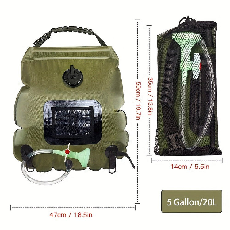 5 Gallon Solar Heated Camping Shower Bag - Trailmark Outdoors