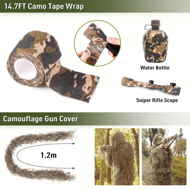 6 In 1 Ghillie Suit Pale Brown - Trailmark Outdoors