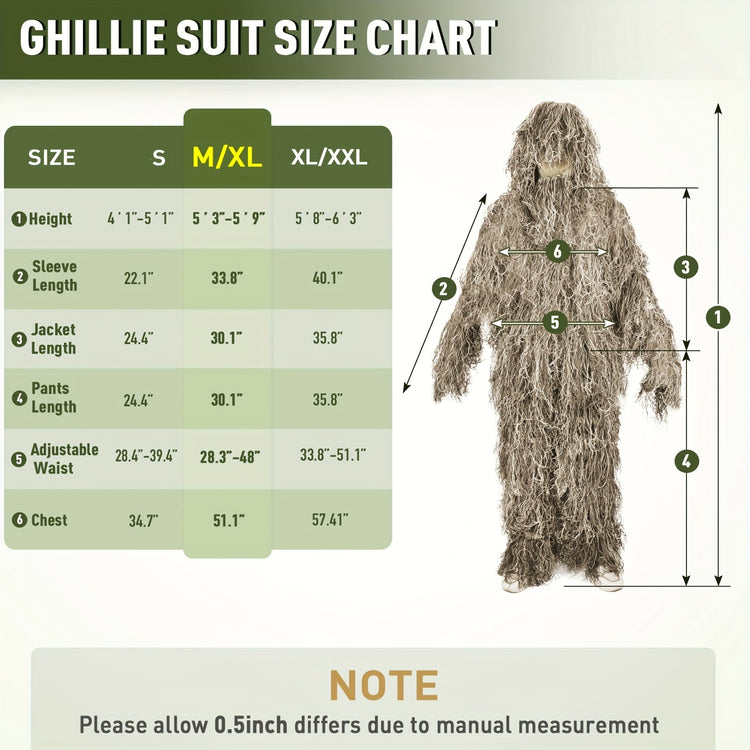 6 In 1 Ghillie Suit Pale Brown - Trailmark Outdoors