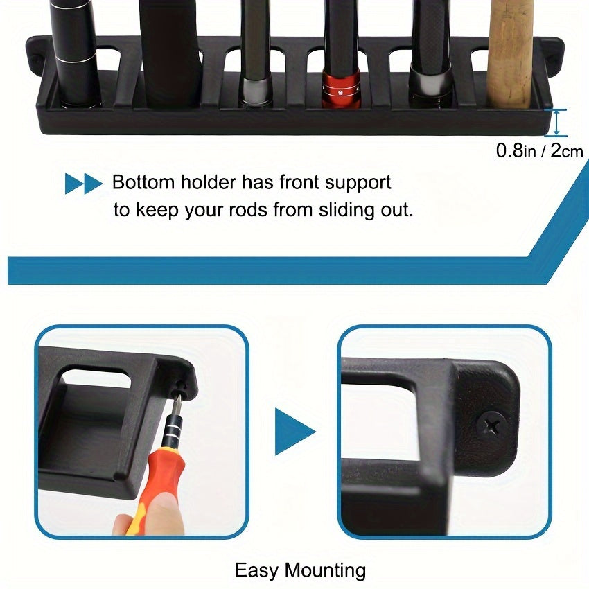 Easy-Install Black ABS Fishing Rod Holder
