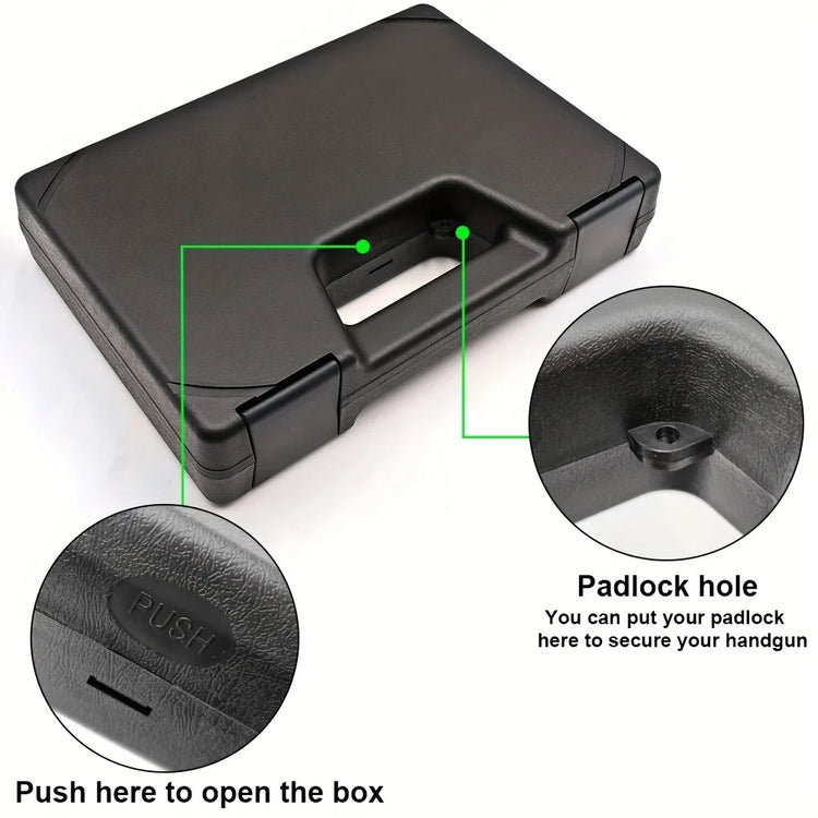 Heavy-Duty Portable Pistol Case with Locking Hole - Trailmark Outdoors