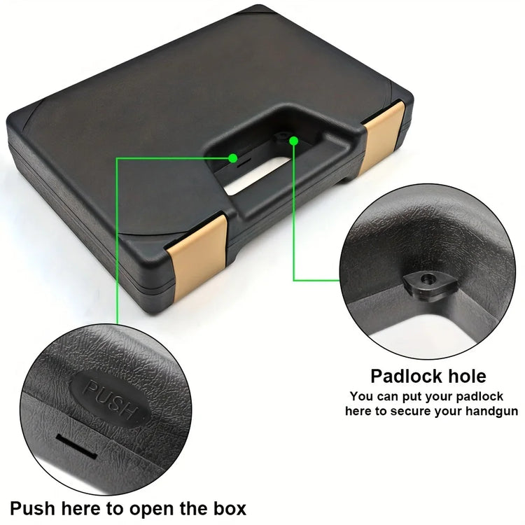 Heavy-Duty Portable Pistol Case with Locking Hole - Trailmark Outdoors