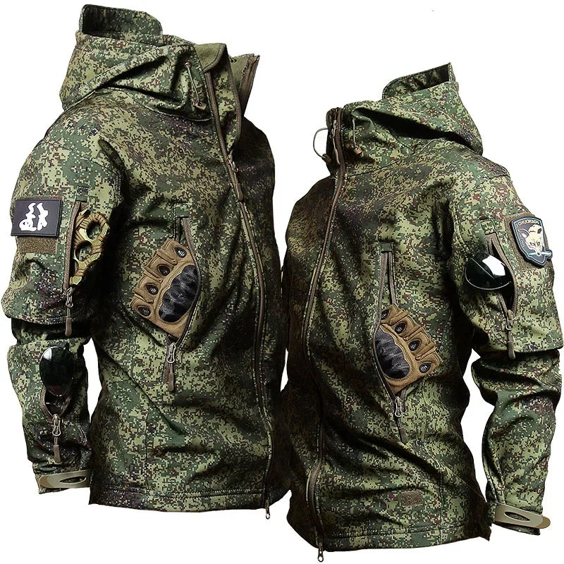 Men Waterproof Camo Jacket Windbreaker