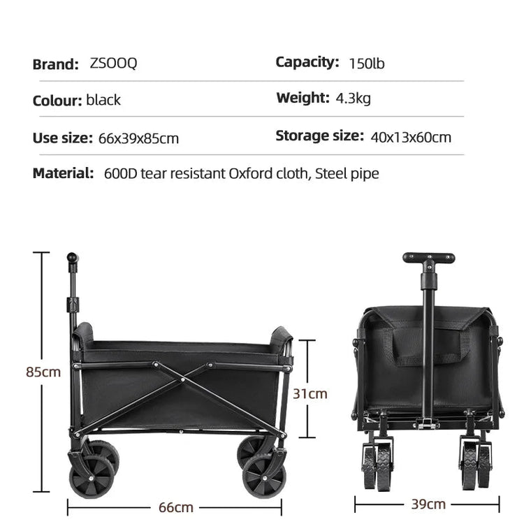 Foldable Portable Picnic Outdoor Camping Cart - Trailmark Outdoors