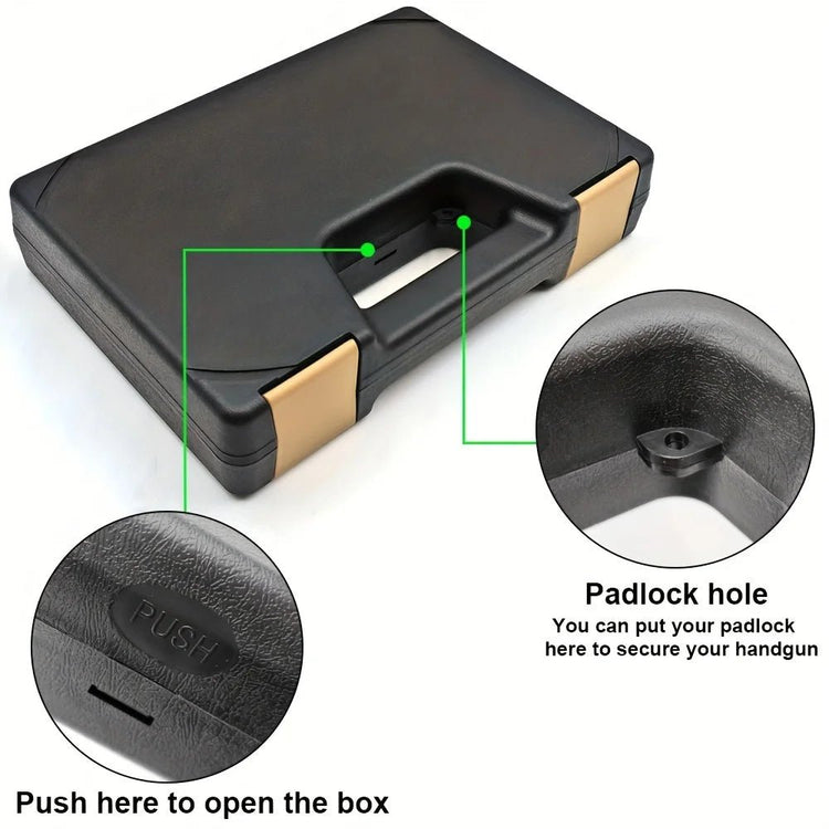 Heavy - Duty Portable Pistol Case with Locking Hole - Trailmark Outdoors