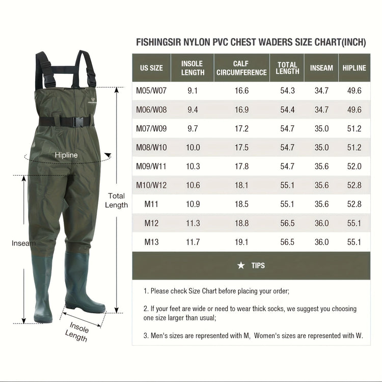 HISEA Men's & Women's Chest Waders with Boots - Trailmark Outdoors