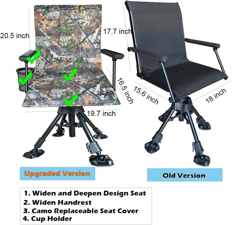Outdoor Camping Fishing Silent Swivel Chair - Trailmark Outdoors