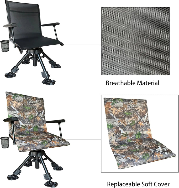 Outdoor Camping Fishing Silent Swivel Chair - Trailmark Outdoors