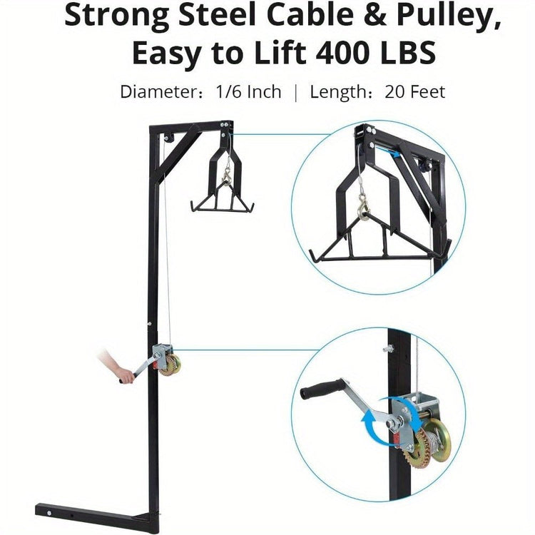 Stainless Steel Deer Hoist for Truck Hitch - Trailmark Outdoors