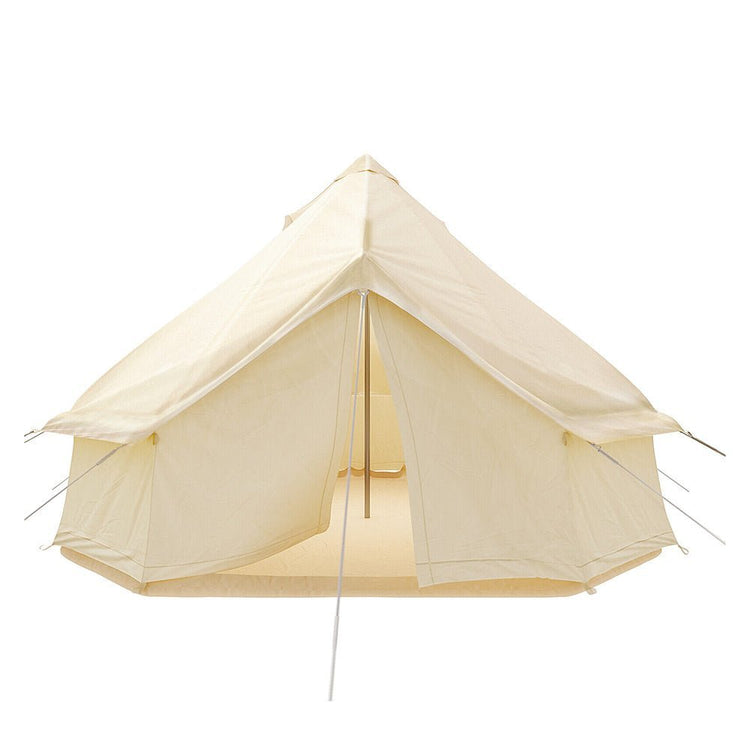 13FT Outdoor Glamping Yurt Teepee Canvas Camping Bell Family Waterproof Tent W/ Stove Jack (SAK92361) - Trailmark Outdoors