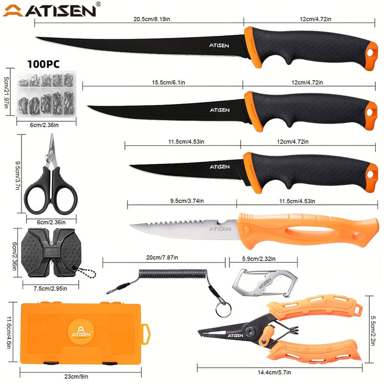 ATISEN Heavy Duty Fishing Knife Set with Non-Stick Coating
