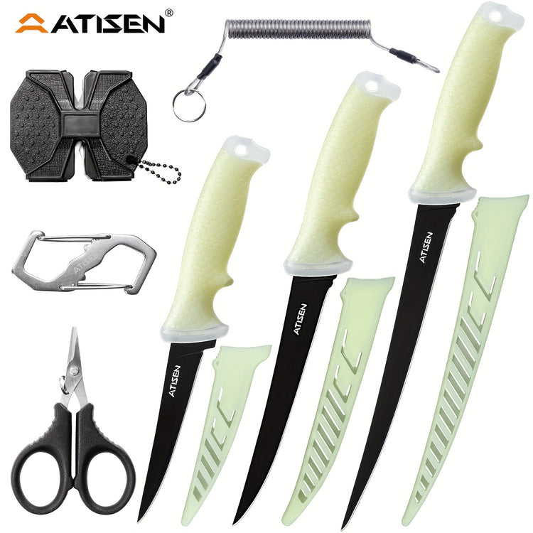 ATISEN 10/16pcs Professional Fishing Knife Set