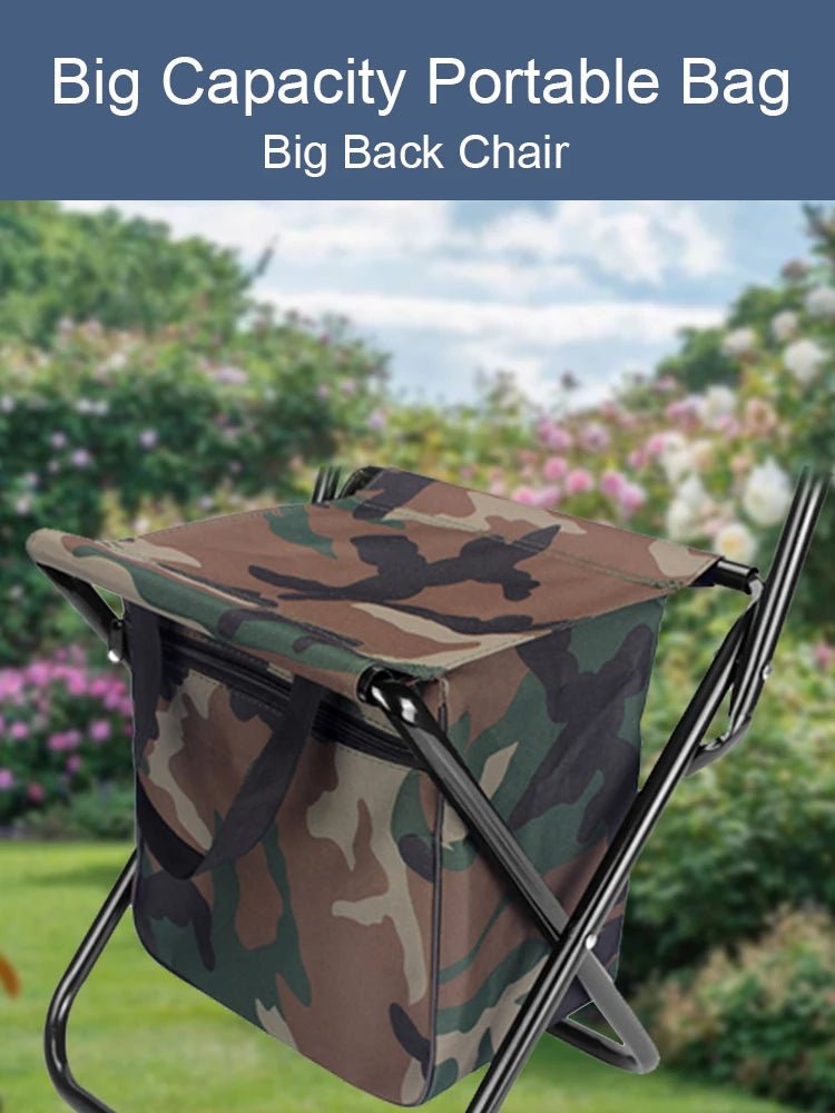 1pc Foldable Fishing Chair with Cooler Bag - Trailmark Outdoors