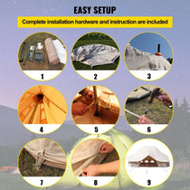 20FT Large Luxury Glamping Yurt Teepee Canvas Camping Tent (SAK37612) - Trailmark Outdoors
