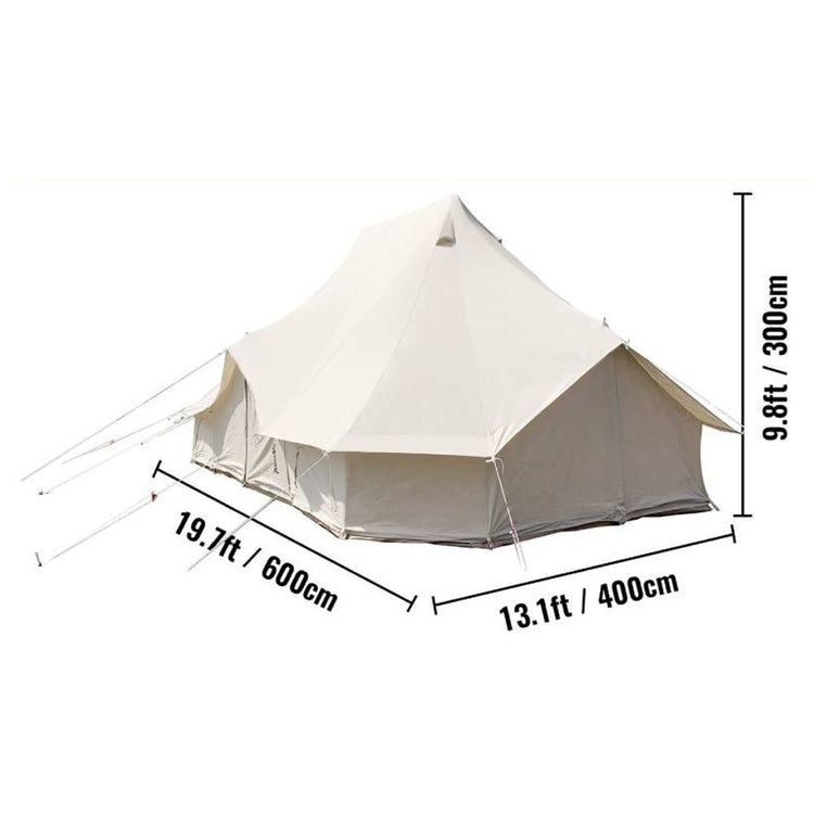 20FT Large Luxury Glamping Yurt Teepee Canvas Camping Tent (SAK37612) - Trailmark Outdoors