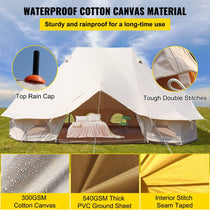 20FT Large Luxury Glamping Yurt Teepee Canvas Camping Tent (SAK37612) - Trailmark Outdoors