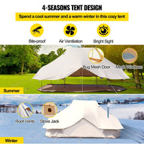 20FT Large Luxury Glamping Yurt Teepee Canvas Camping Tent (SAK37612) - Trailmark Outdoors