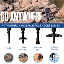 2pcs Durable Telescopic Multifunctional Aluminum Trekking... - Trailmark Outdoors