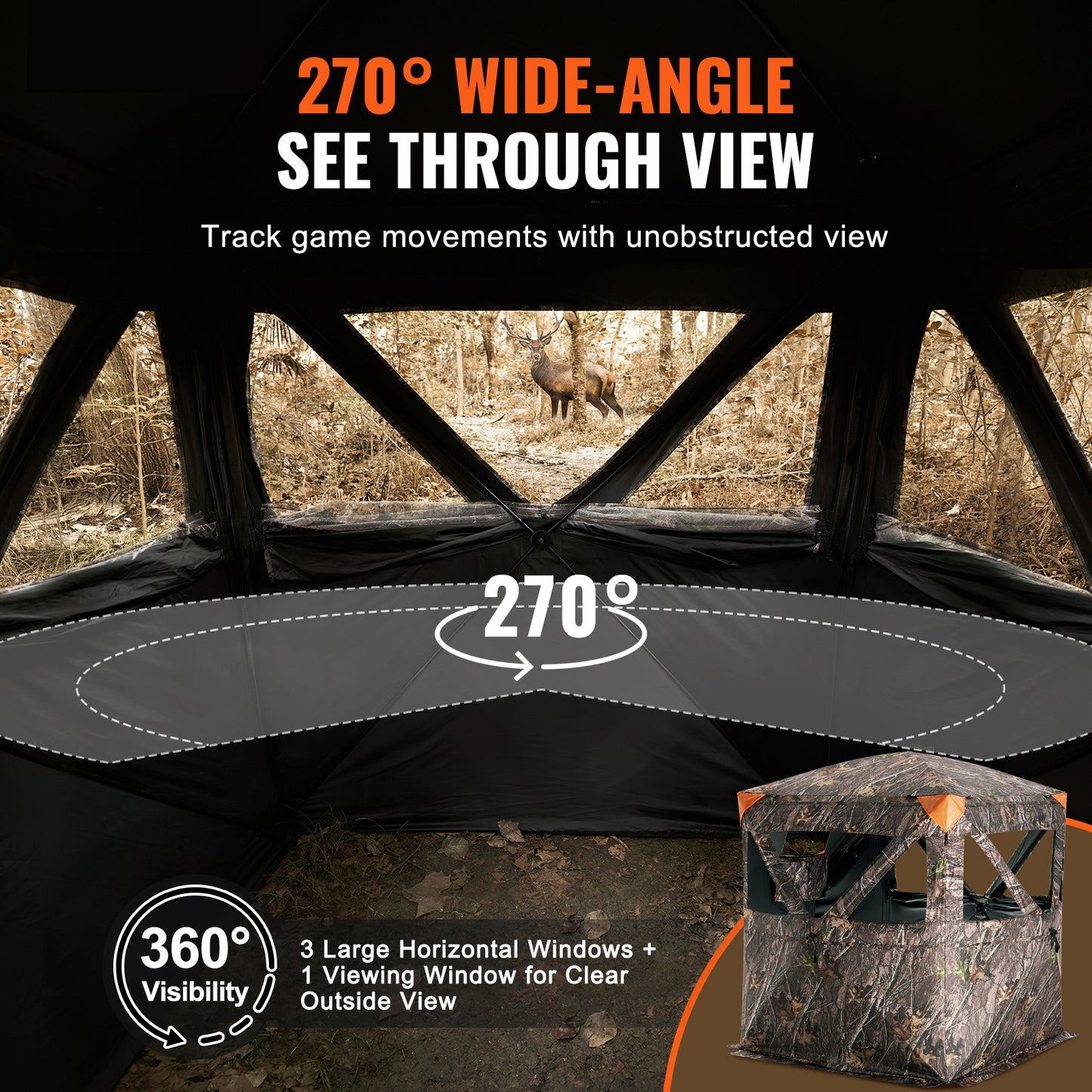 55 inch VEVOR Hunting Blind 270° See Through
