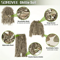 6 In 1 Ghillie Suit Pale Brown - Trailmark Outdoors