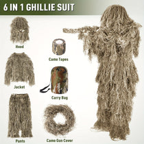6 In 1 Ghillie Suit Pale Brown - Trailmark Outdoors