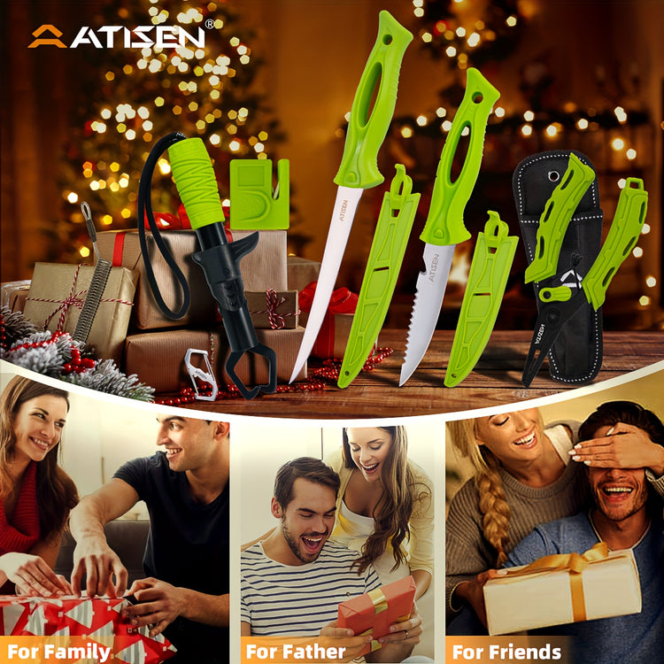 ATISEN 10/16pcs Professional Fishing Knife Set