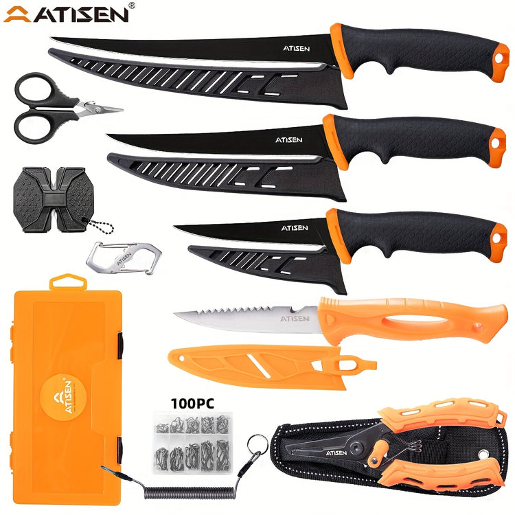 ATISEN Heavy Duty Fishing Knife Set with Non-Stick Coating