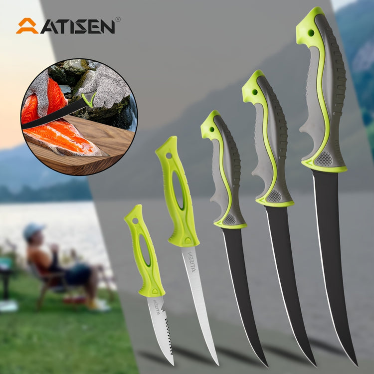 ATISEN 10/16pcs Professional Fishing Knife Set