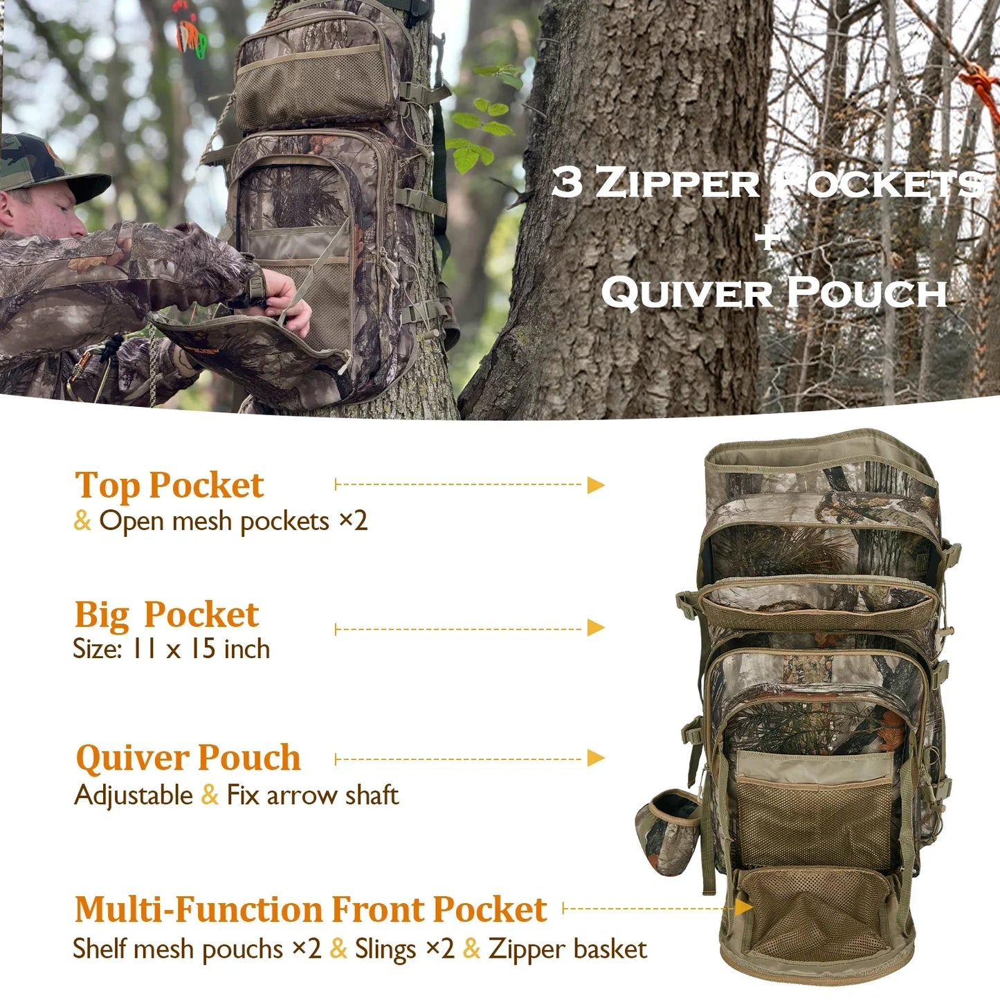 Camo Bow Hunting Backpack for Men