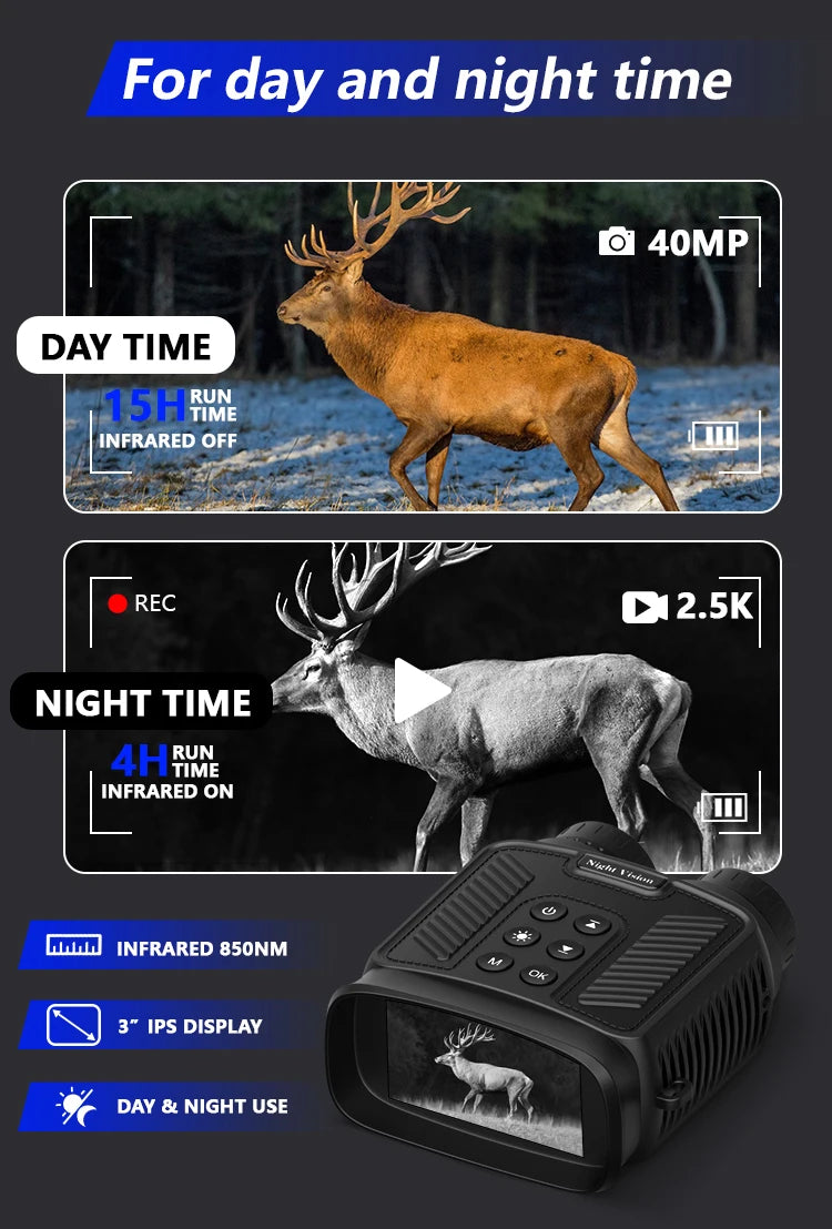 DT59 Night Vision Goggles 3' Screen 4K