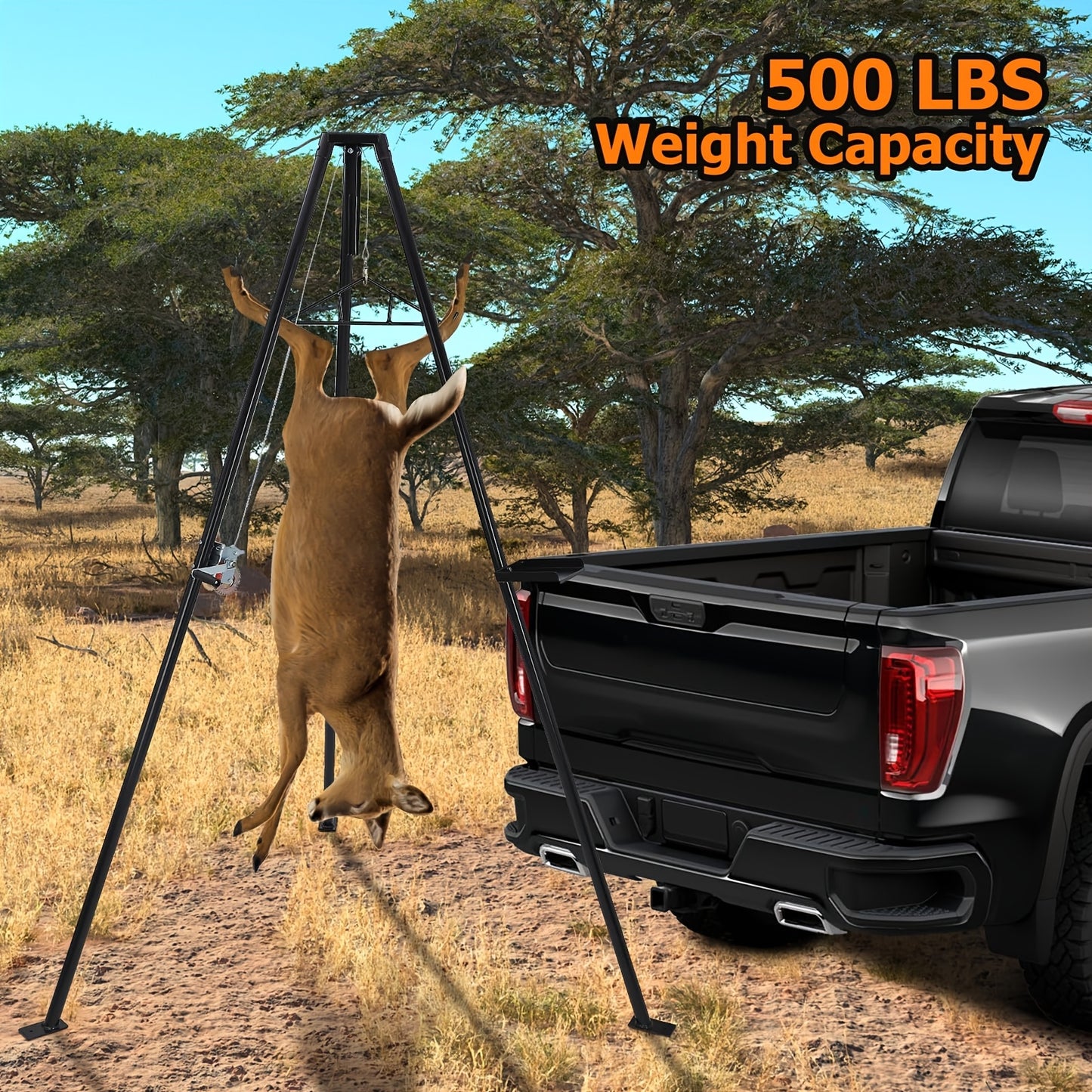 Deer Hanger For Skinning, 500 LBS Deer Hoist Tripod