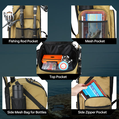 Fishing Backpack with Cooler