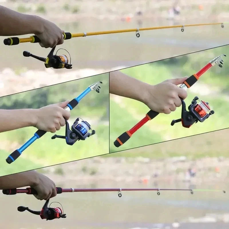 Fishing Pole Set Full Kits With Telescopic Fishing Rod