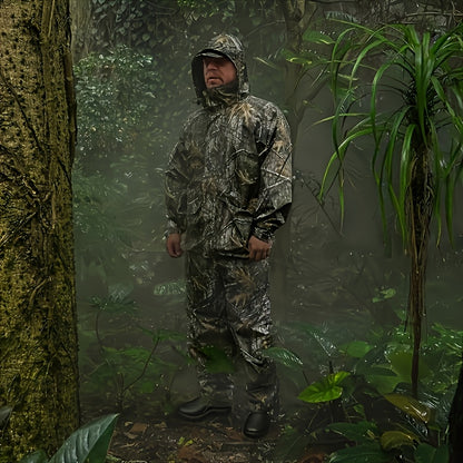 LOOGU Waterproof Unisex Camouflage Rain Suit
