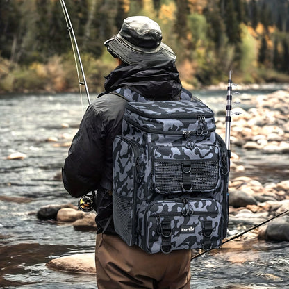 Large Fishing Gear Backpack with Rod Holder