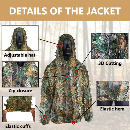 Lightweight Camouflage Hunting Suit With Hood