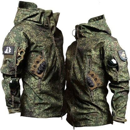 Men Waterproof Camo Jacket Windbreaker
