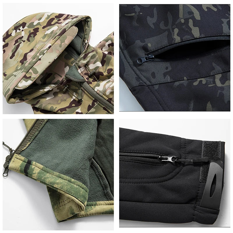 Men Waterproof Camo Jacket Windbreaker