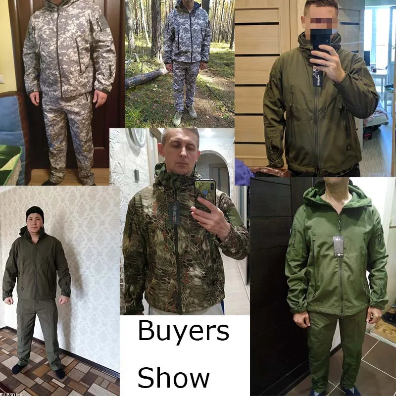 Men Waterproof Camo Jacket Windbreaker