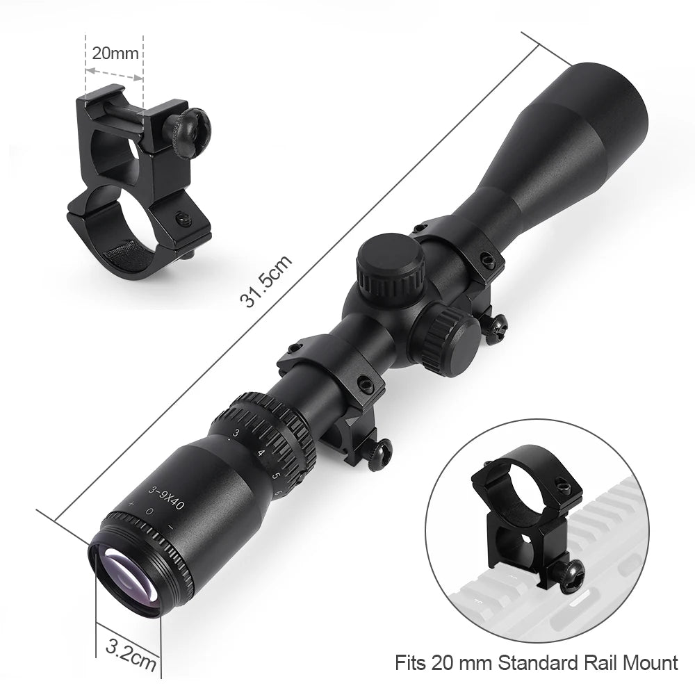 OPTICS Scope Glass Tube Tactical Long Eye Relief