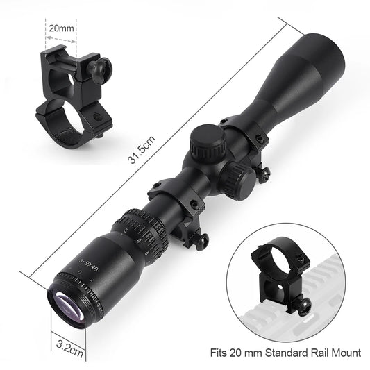 OPTICS Scope Glass Tube Tactical Long Eye Relief